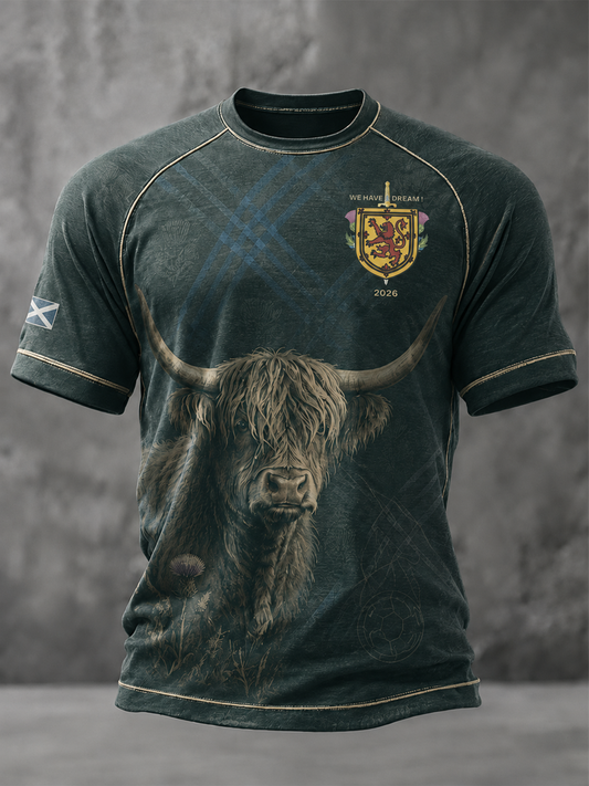 Men's  UK Football Lover Scotland Printed short sleeve t-shirt