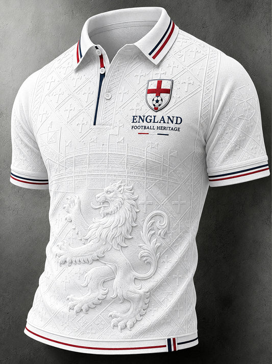 Retro England Football Fan Art Print Casual Jersey