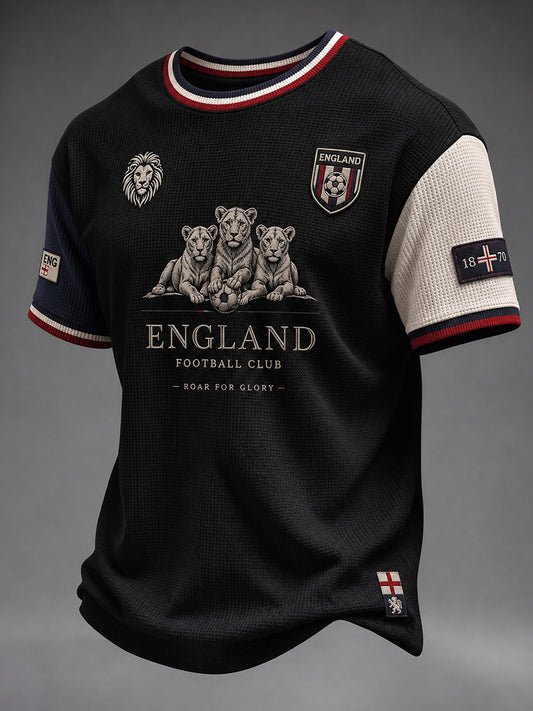 Retro England Football Fan Art Print Casual Jersey