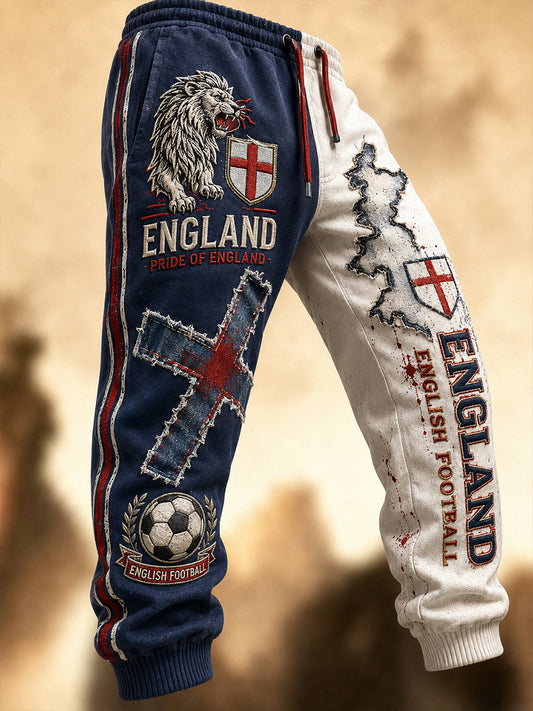 Retro England Football Fan Art Print Casual Jersey