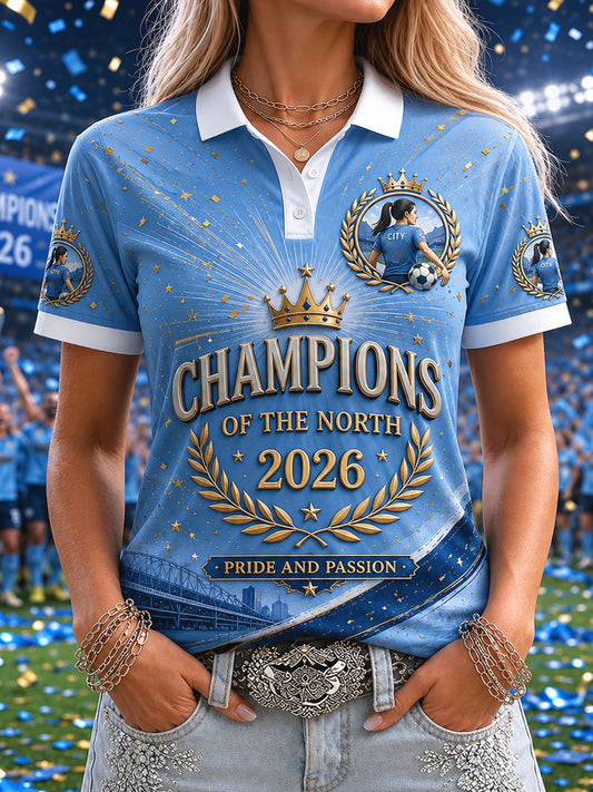 Women's Gift For Football Fans Print Casual Polo