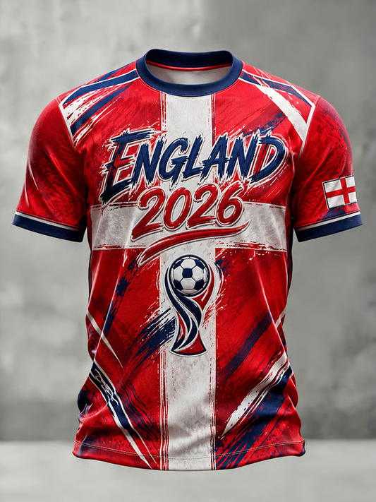Men's UK Football Lover England Printed short sleeves t-shirt