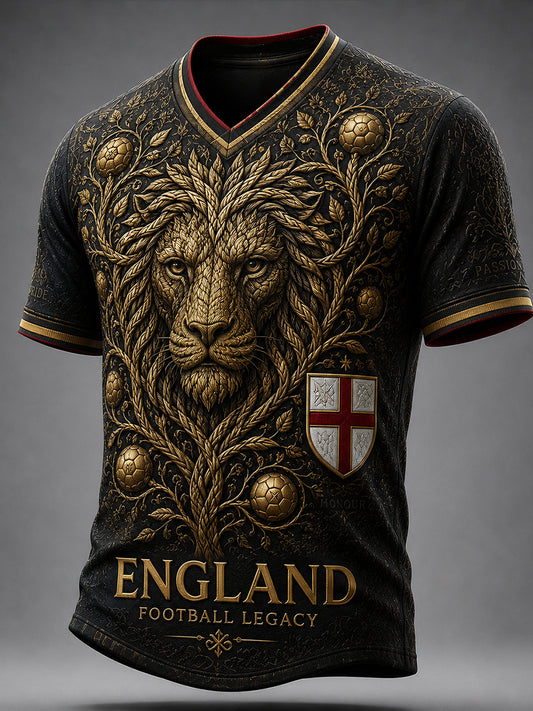 Retro England Football Fan Art Print Casual Jersey