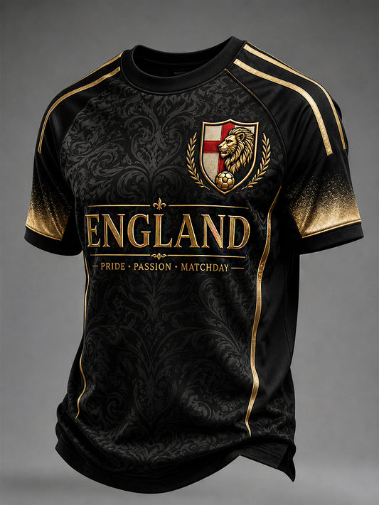 Retro England Football Fan Art Print Casual Jersey