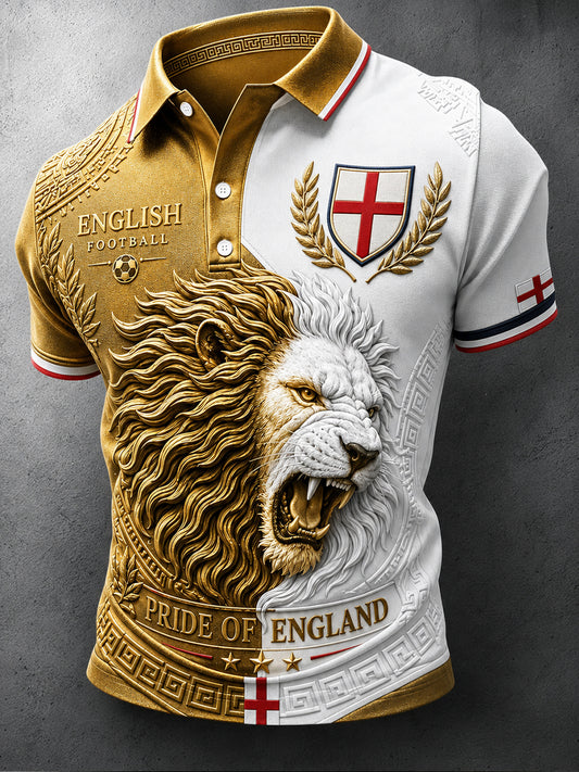 Retro England Football Fan Art Print Casual Jersey