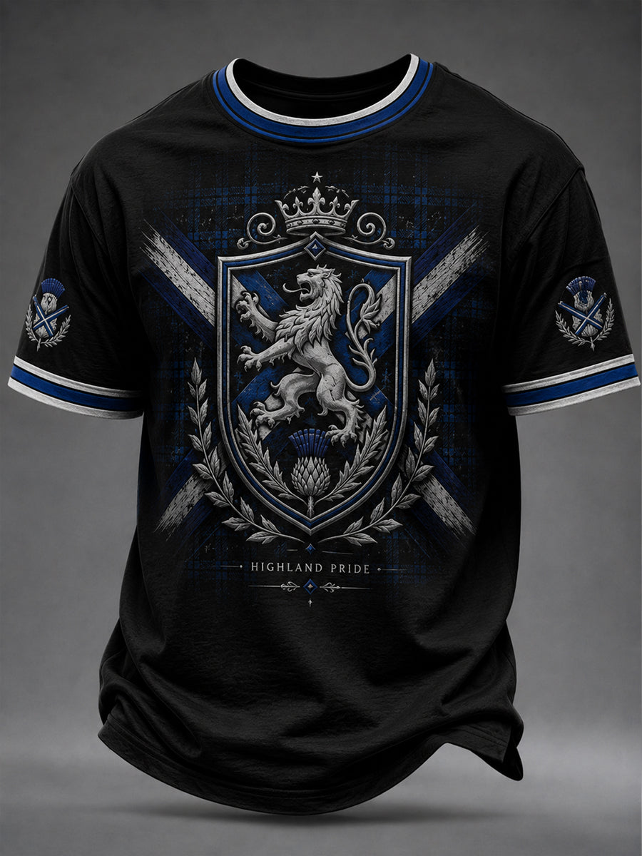Men's Scotland Art Printed Short Sleeve T-shirt
