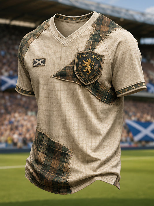 Men's Scotland Football V-neck T-shirt