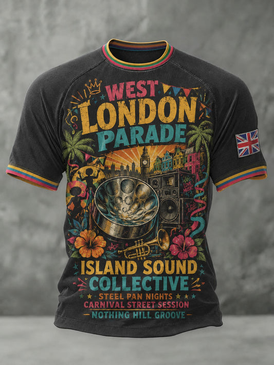 Men's Caribbean London Festival Notting Hill Carnival Printed T-shirt