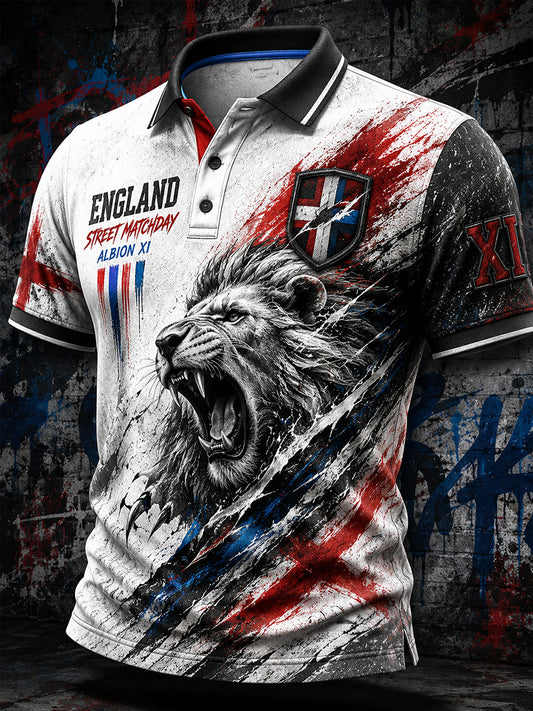 Retro England Football Fan Art Print Casual Jersey