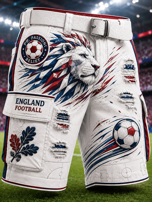 Retro England Football Fan Art Print Casual Jersey
