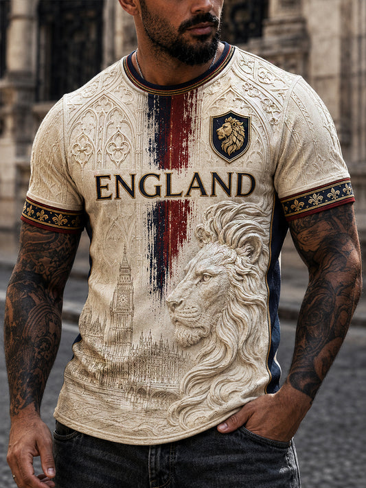 Retro England football fan art print casual jersey