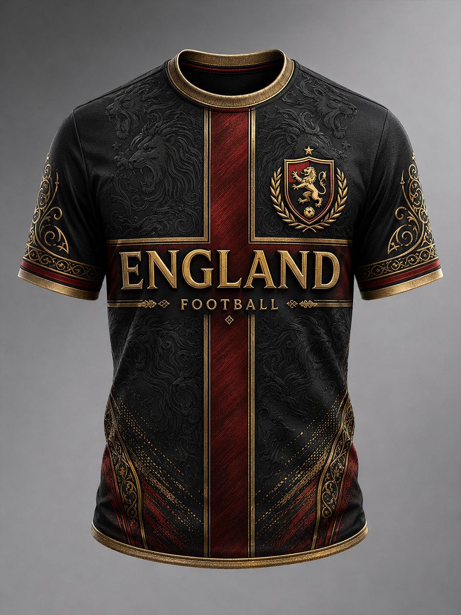 Retro England football fan art print casual jersey