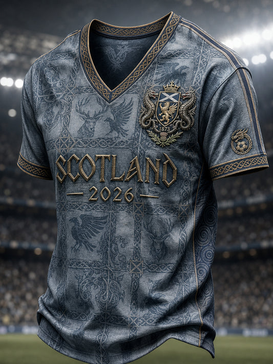 Men's Scotland Football V-Neck T-Shirt