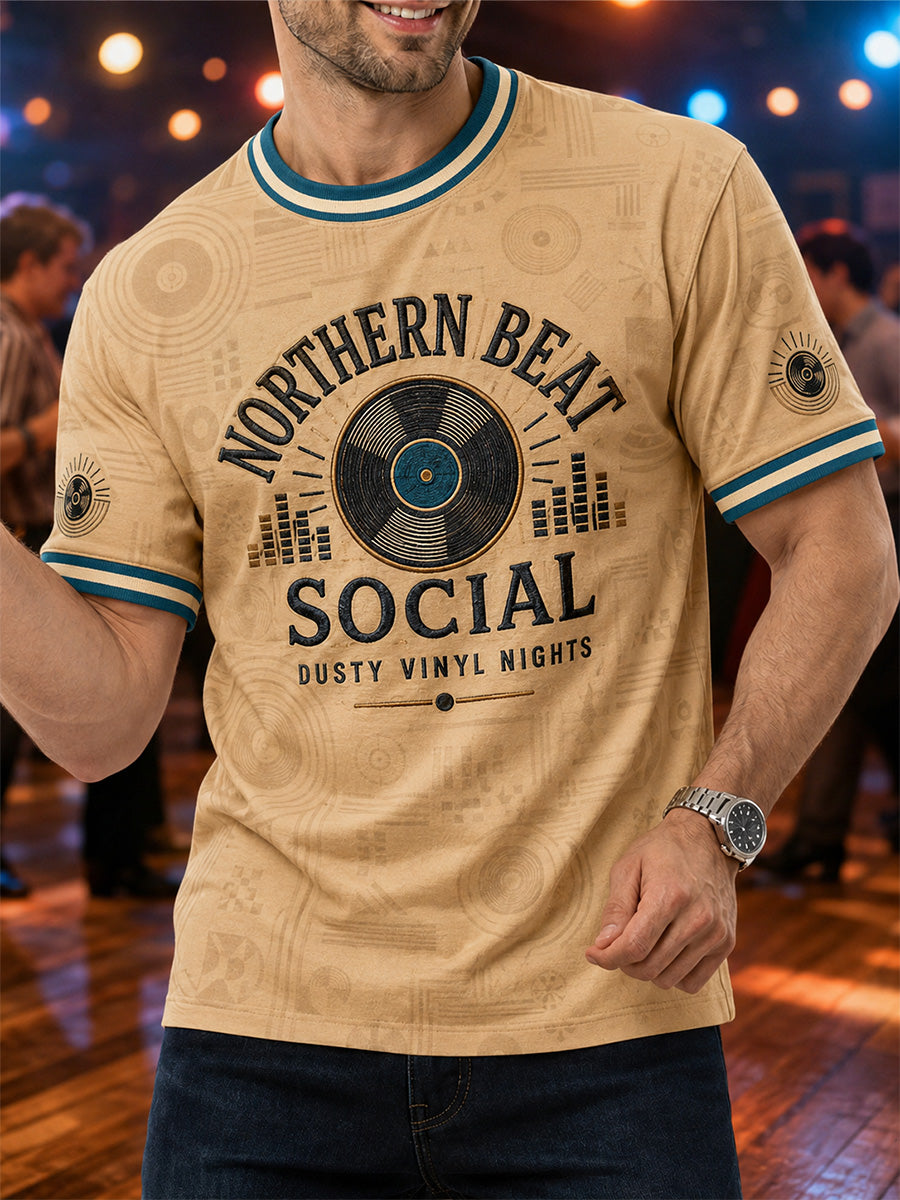 Men's Retro Northern Soul Print Casual Tee