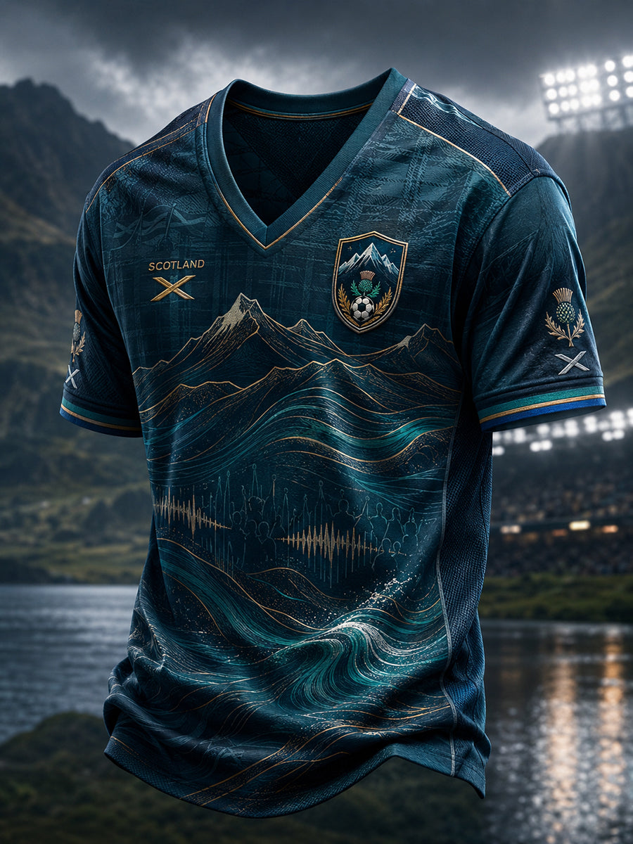 Men's Scotland Football V-neck T-shirt