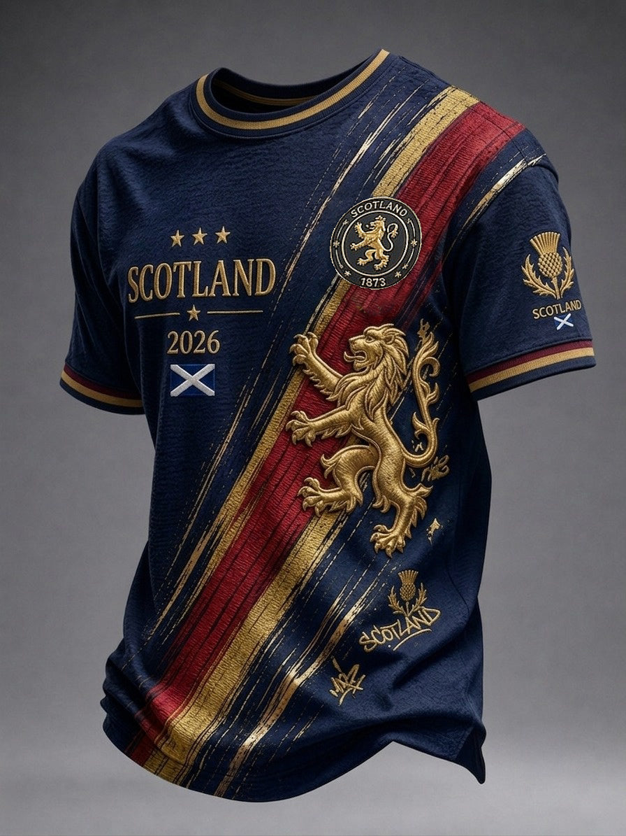 Men's UK Scotland Football Lover 2026 Printed T-shirt