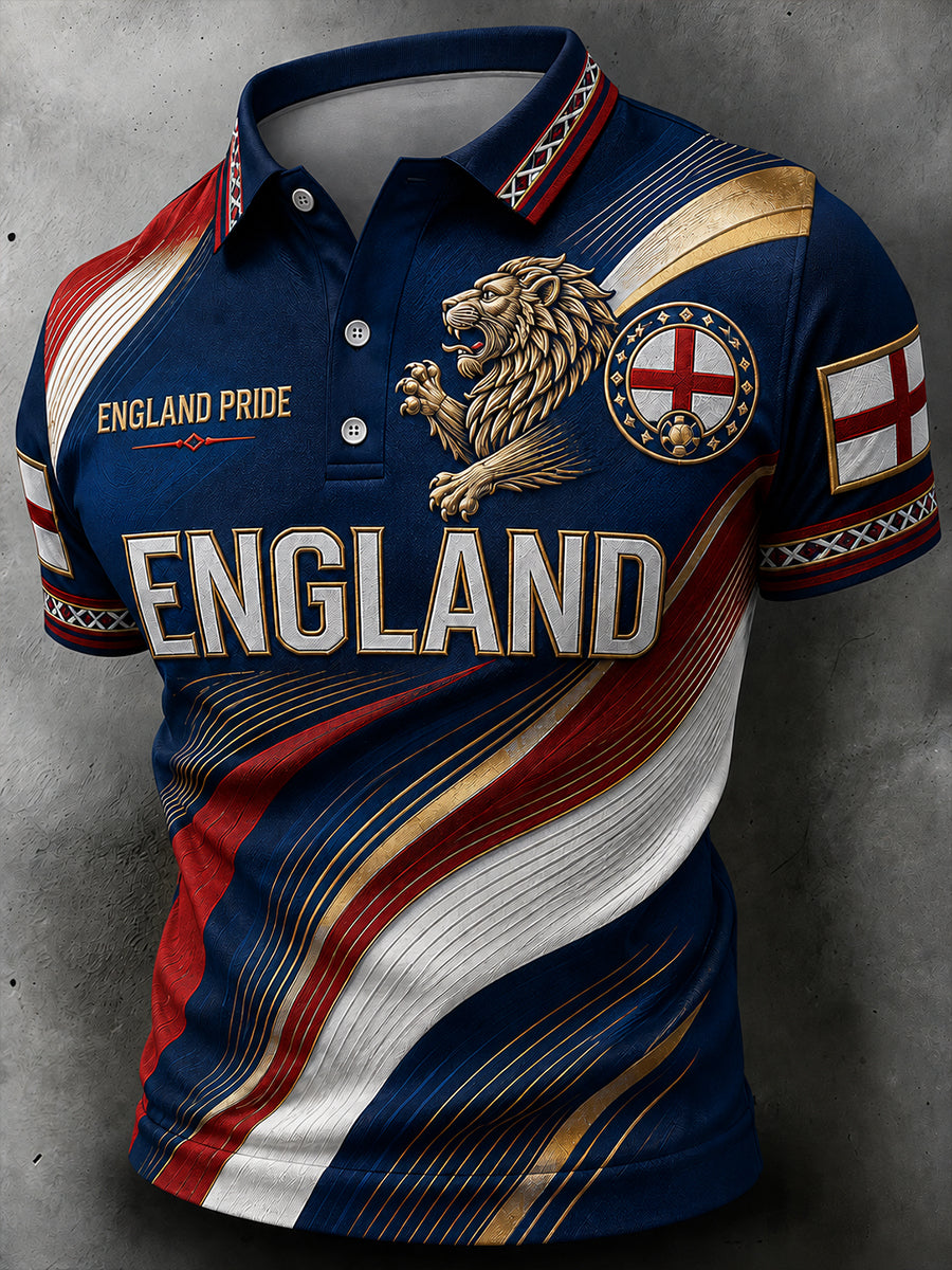 Retro England Football Fan Art Print Casual Jersey