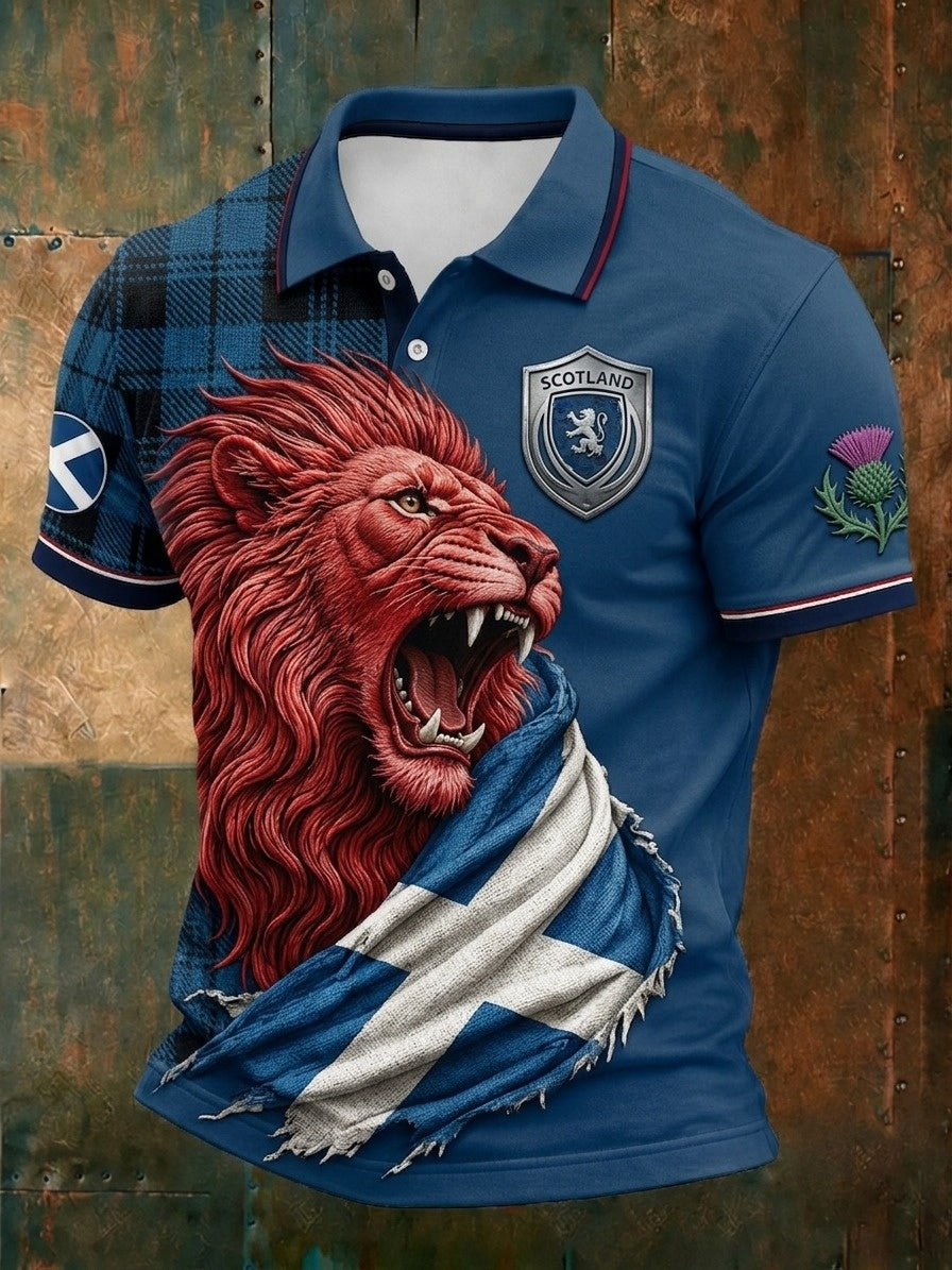 Men's UK Scotland Football Lover 2026 Printed Polo Shirt