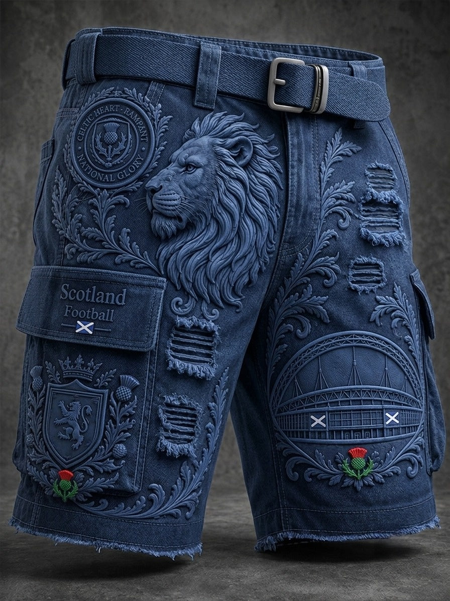 Men's UK Scotland Football Lover 2026 Printed Cargo Shorts