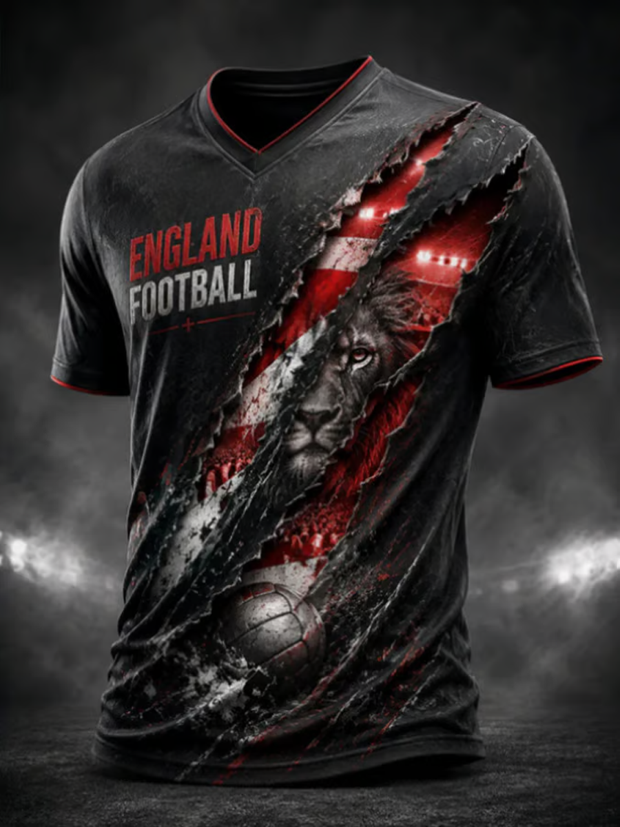 Men's UK Football Lover England Printed Sleeveless Hooded Sweatshirt