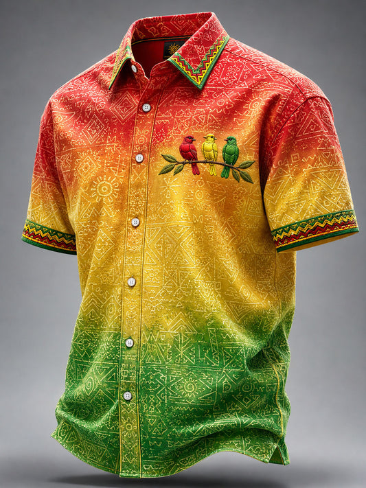 Men's Every Little Thing Is Gonna Be Alright Printed Casual Shirt