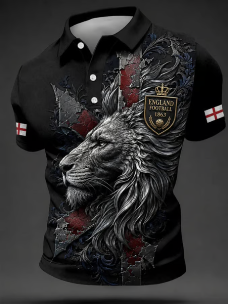 Men's UK Football Lover England Printed polo shirt