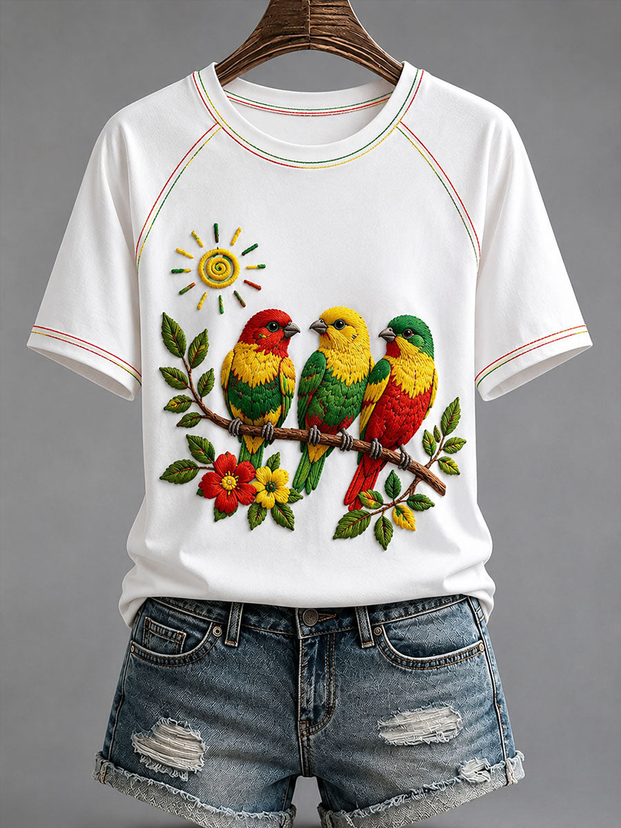 Women's 'Every Little Thing Is Gonna Be Alright' Printed Casual T-Shirt