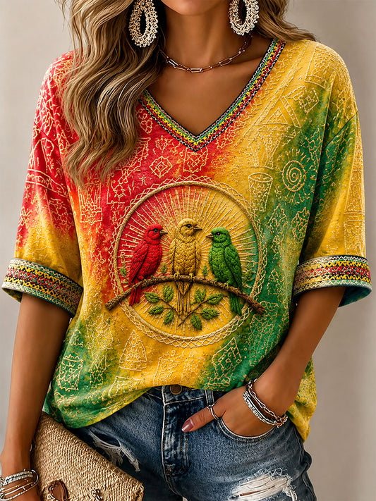Women's 'Every Little Thing Is Gonna Be Alright' Printed Casual T-Shirt