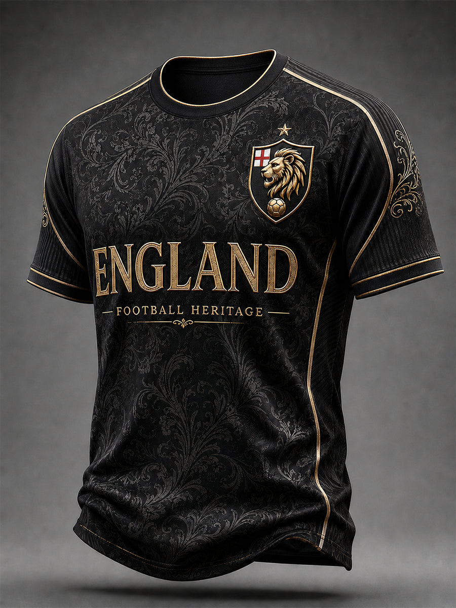 Retro England Football Fan Art Print Casual Jersey