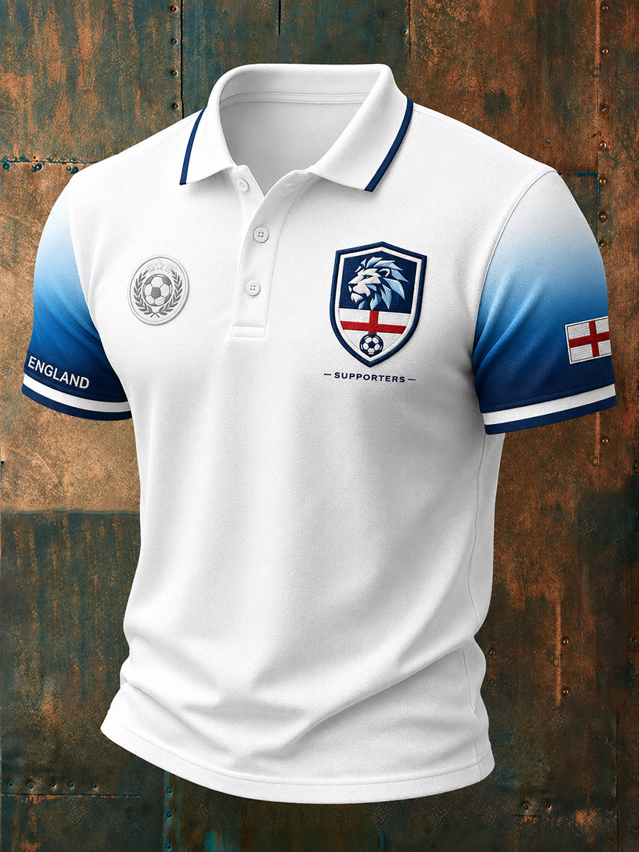 Retro England Football Fan Art Print Casual Jersey