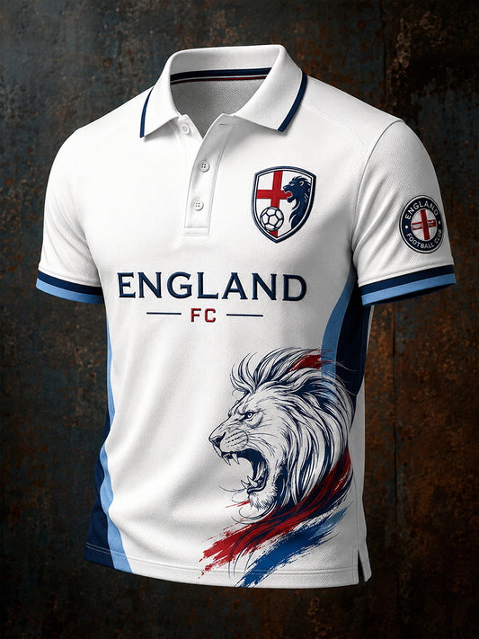 Retro England Football Fan Art Print Casual Jersey