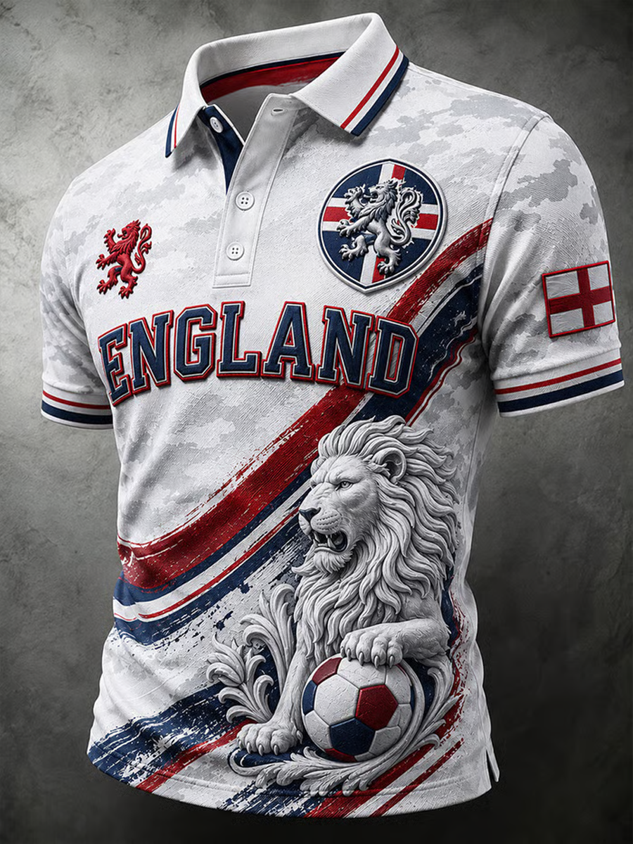 Men's UK Football Lover England Printed polo shirt