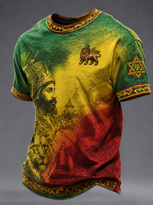 Men's Reggae Print Casual T-Shirt