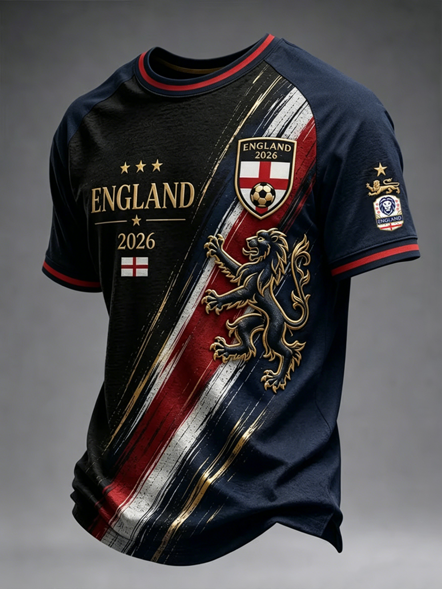 Men's UK Football Lover England Printed short sleeve t-shirt