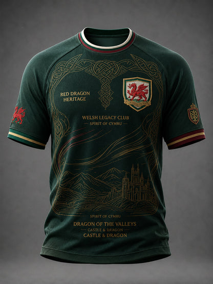 Men's Welsh Dragon Printed Casual short sleeves t-shirt