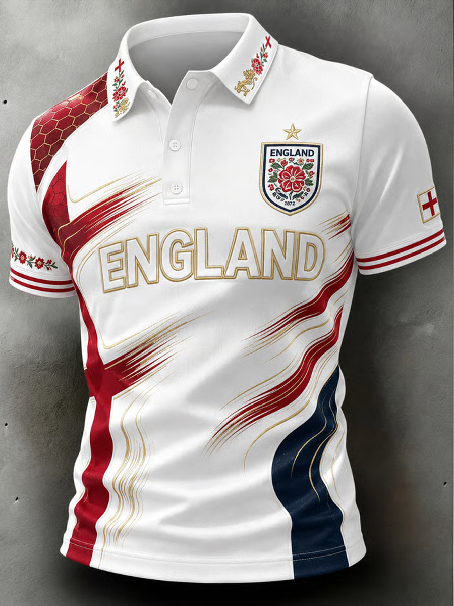 Men's UK Football Lover England Printed polo shirt