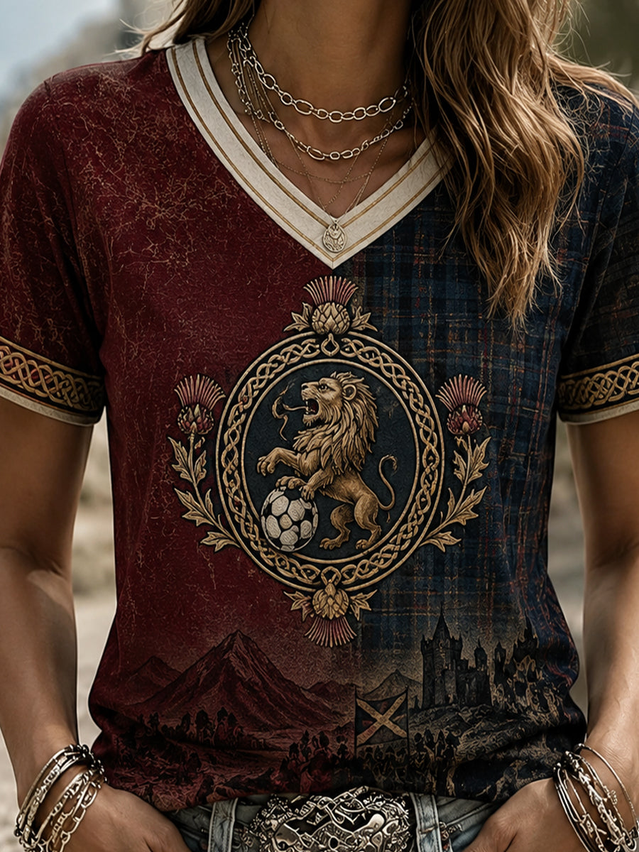 Women's Scotland Football  V-Neck T-Shirt