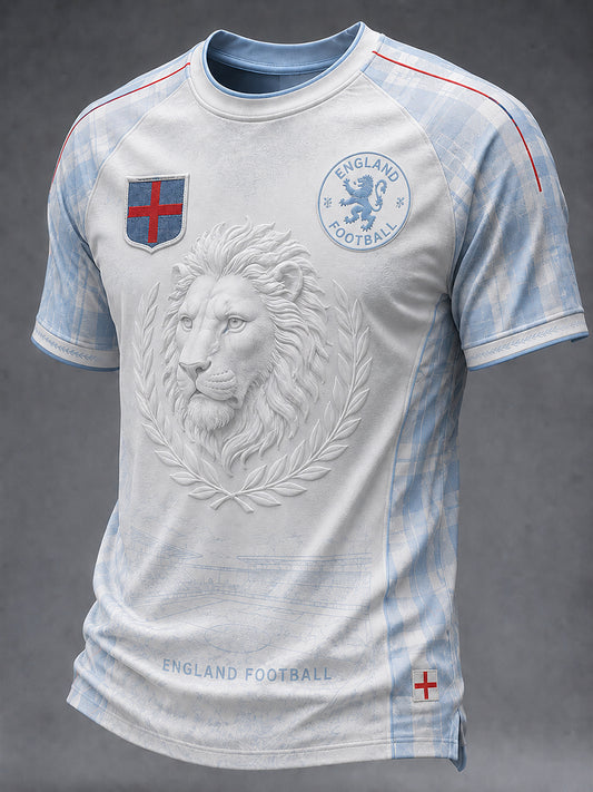 Retro England Football Fan Art Print Casual Jersey