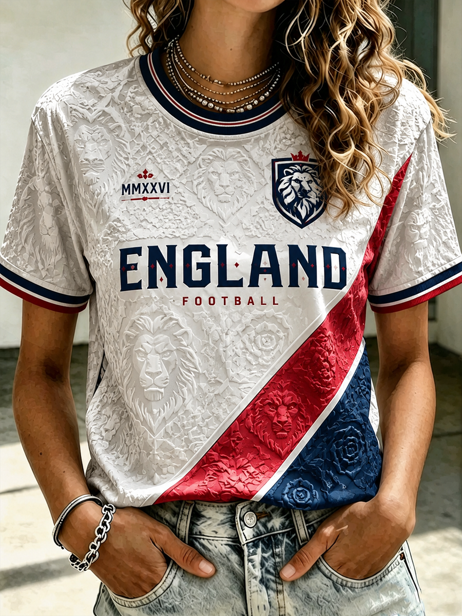 Women's UK Football Lover England Printed short-sleeved T-shirt