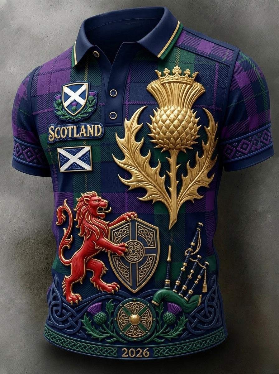 Men's UK Scotland Football Lover 2026 Printed T-shirt