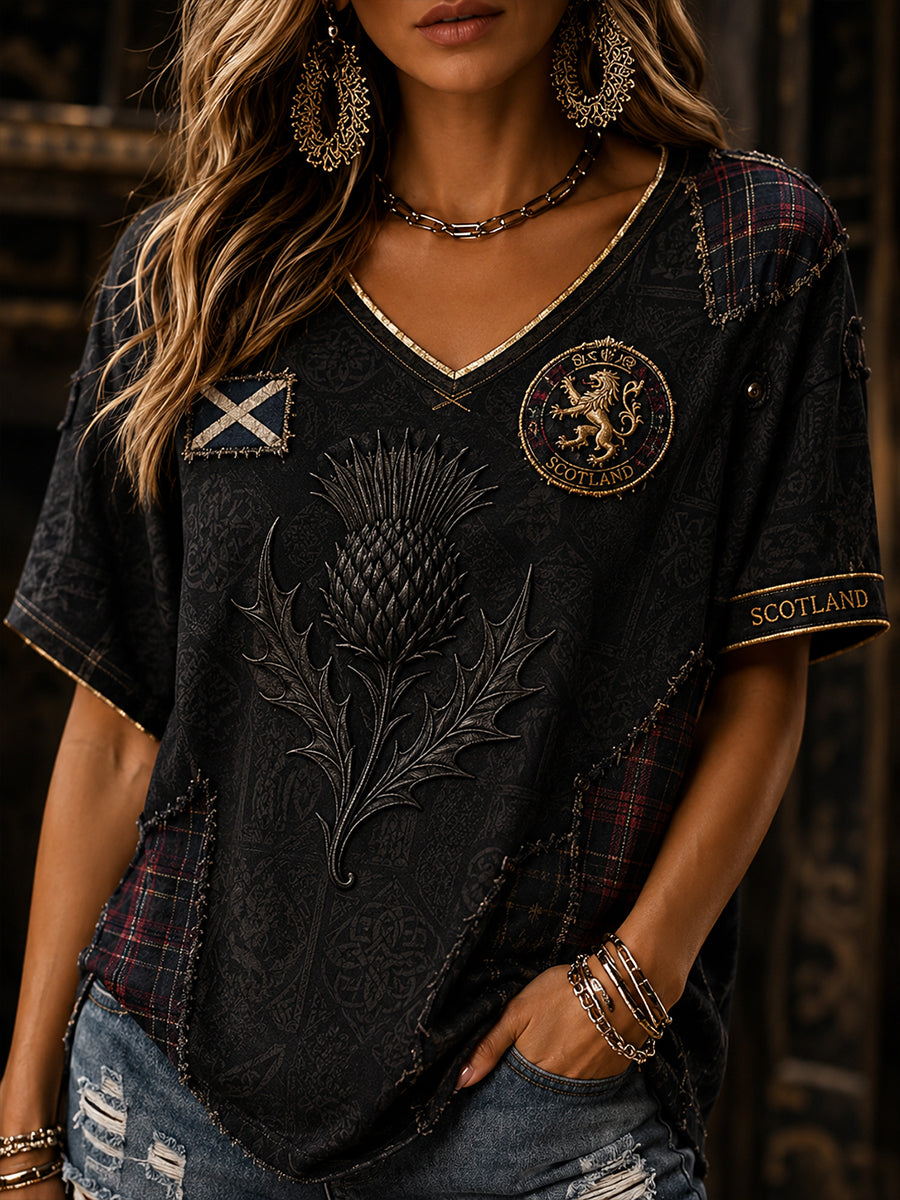 Women's Scotland Football V-Neck T-Shirt