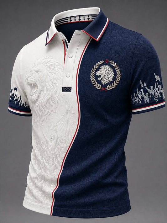 Retro England Football Fan Art Print Casual Polo Shirt
