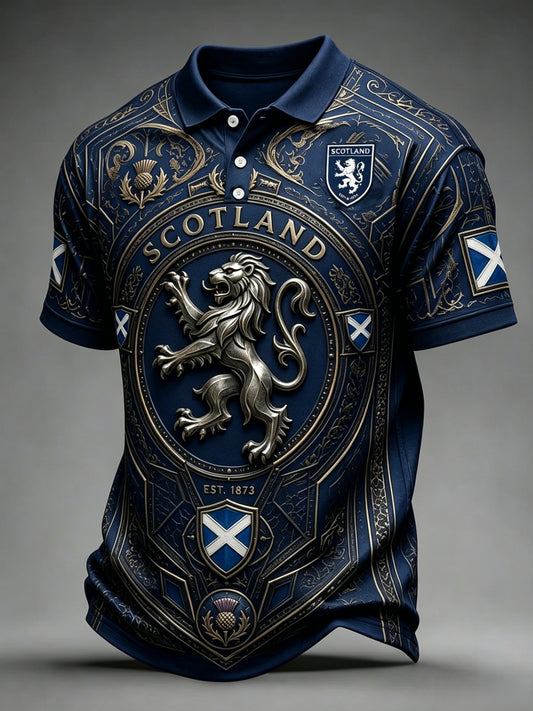 Men's UK Scotland Football Lover 2026 Printed Polo Shirt