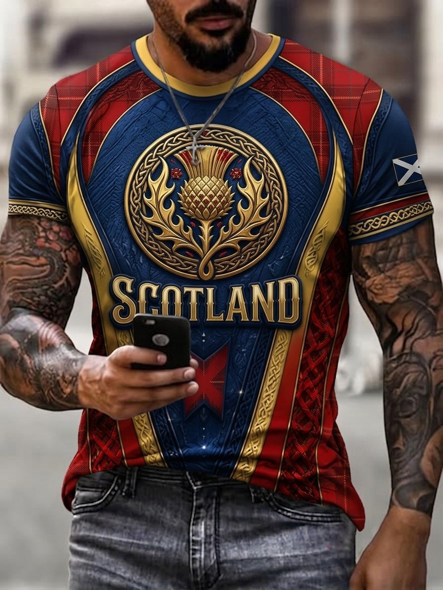 Men's UK Scotland Football Lover 2026 Printed T-Shirt