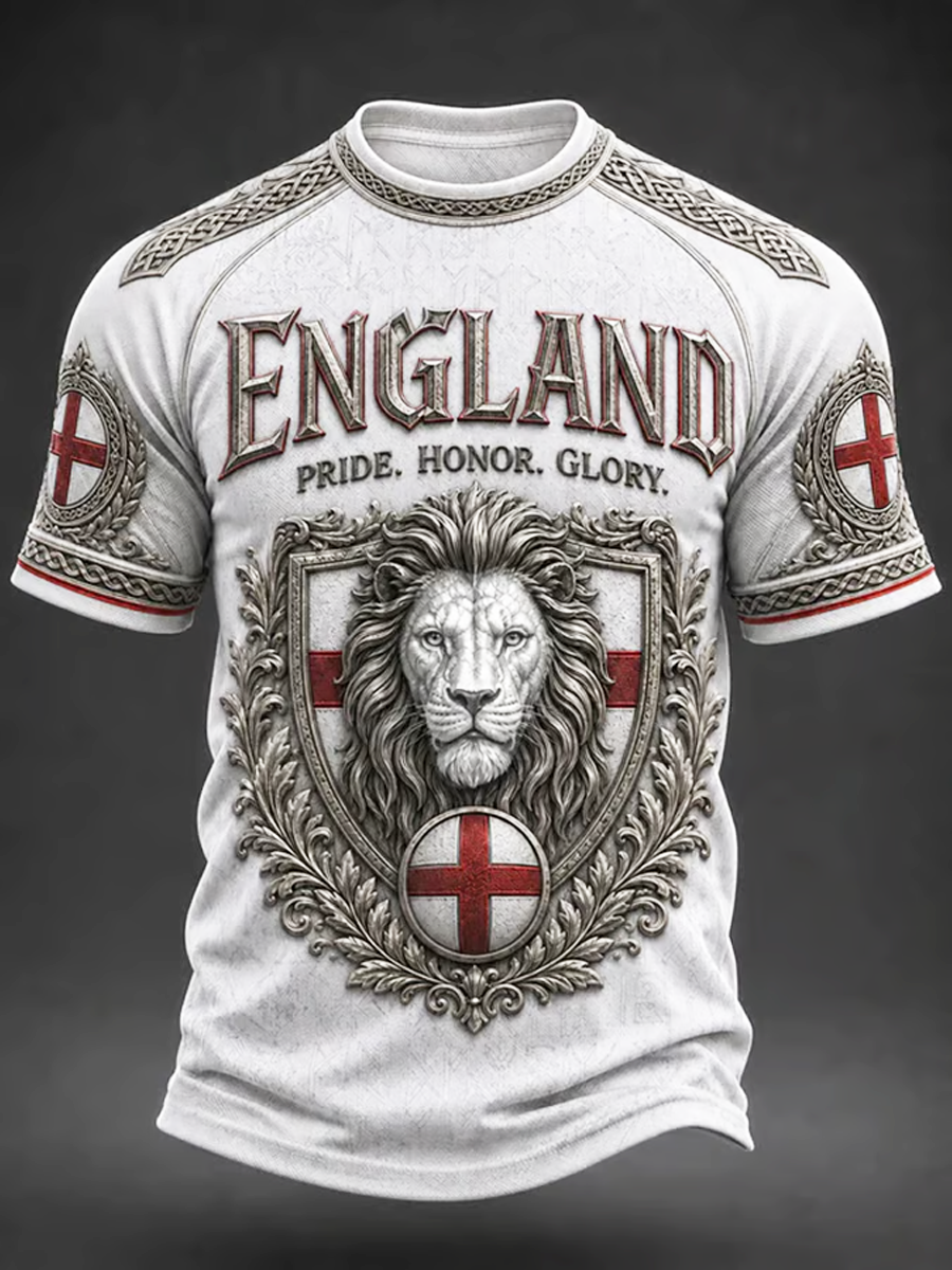 Men's UK Football Lover England Printed short sleeve t-shirt