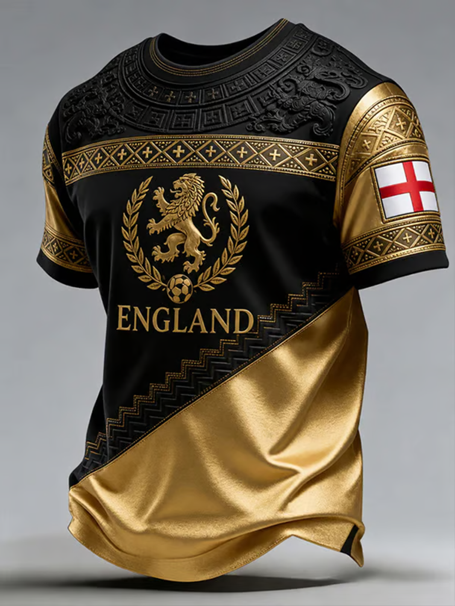Men's UK Football Lover England Printed short sleeves t-shirt