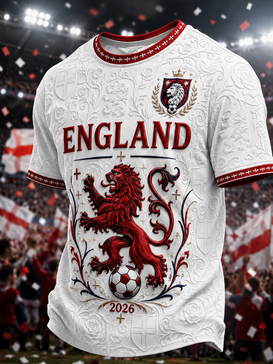 Men's Gift For Football Fans Print Casual O-neck Short Sleeve T-shirt