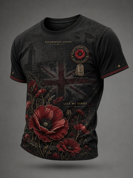 Men's Uk Flag Veteran Short Sleeves T-Shirt