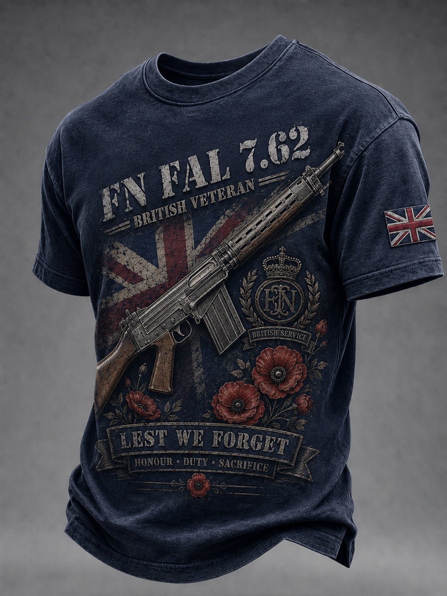 Men's Retro Weapon Print Short-Sleeve T-Shirt