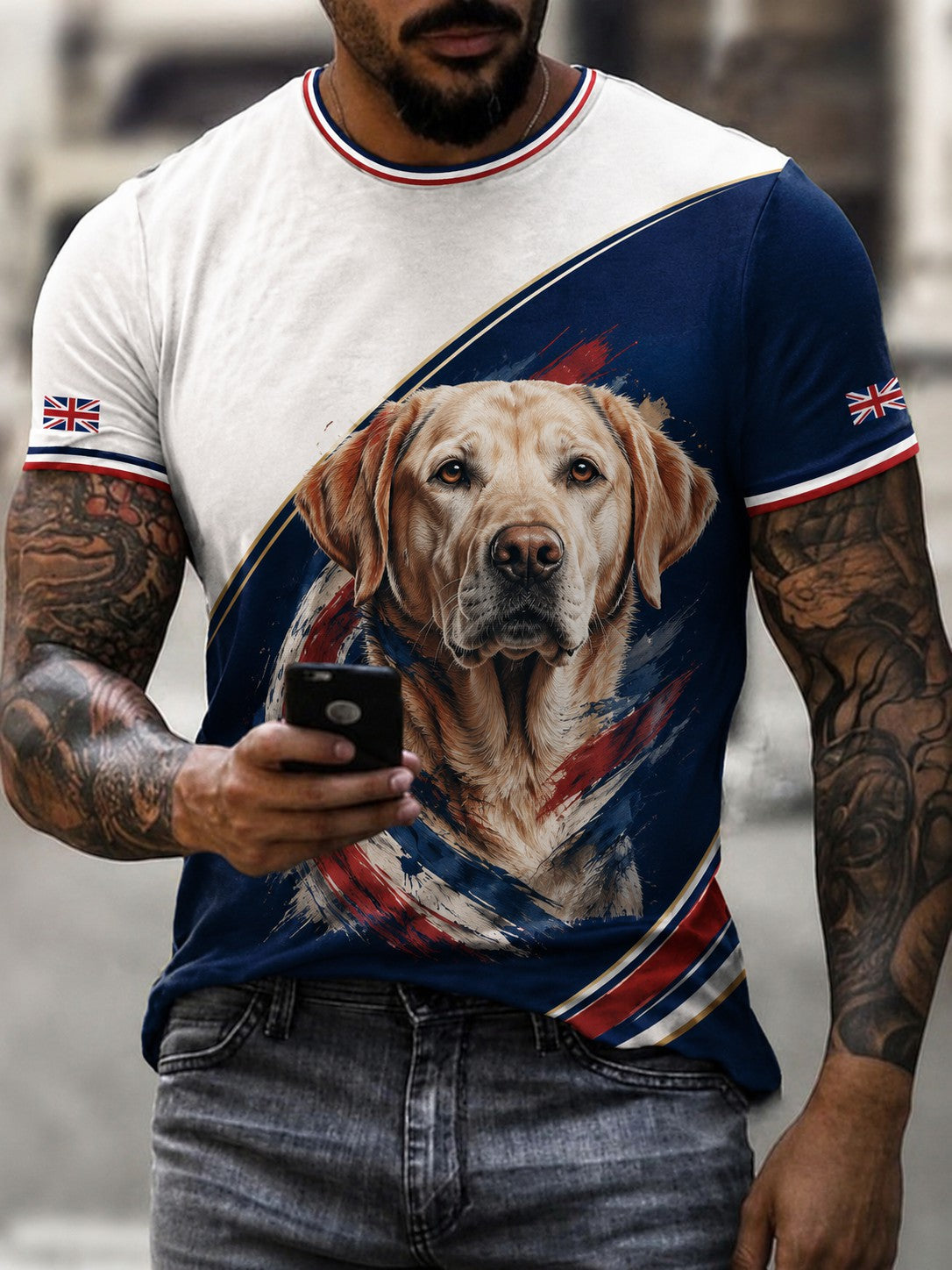 Men's British Labrador Printed T-shirt